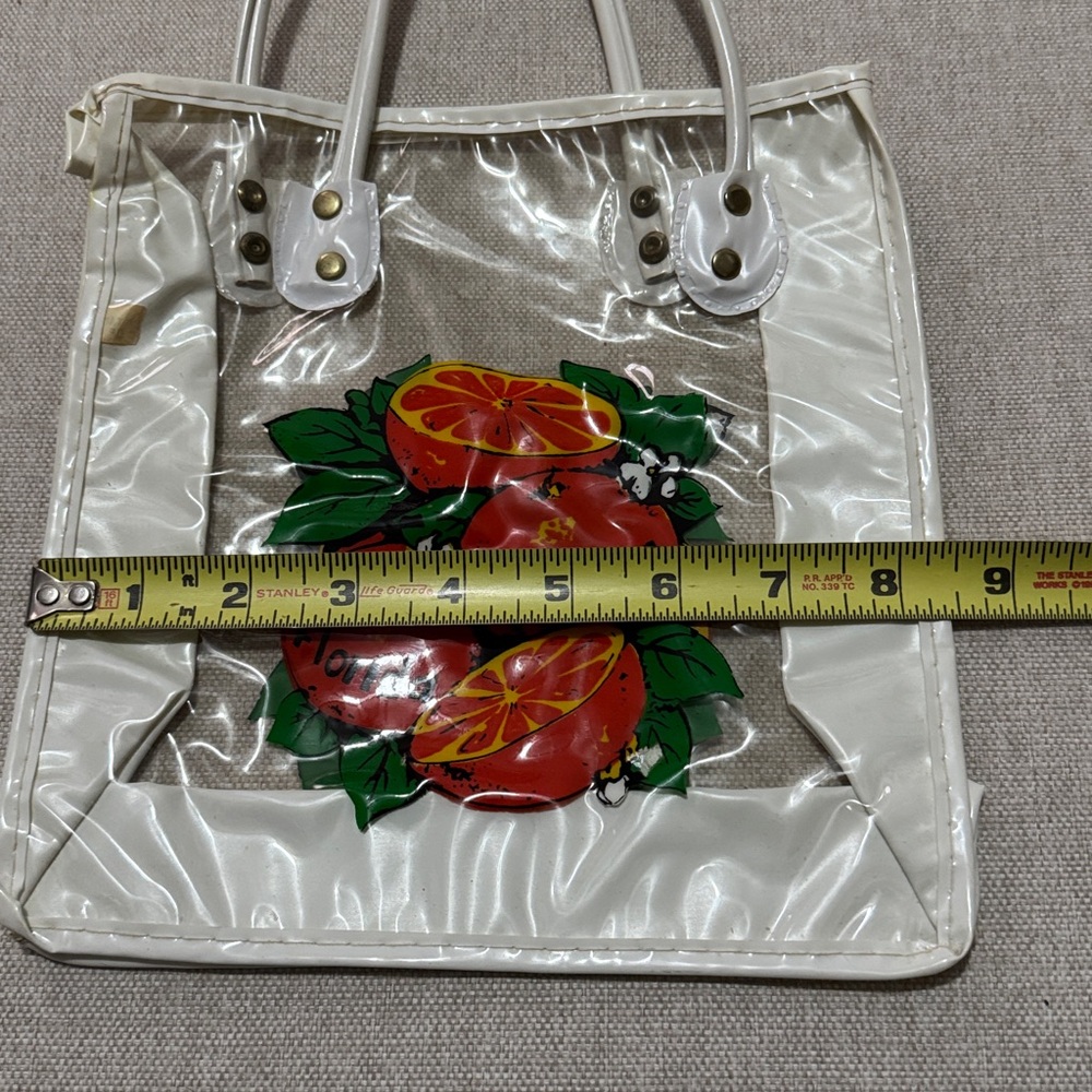 Vintage Florida Tourist Bag-Clear/White/Orange Double Sided Logo-Hand Carry-GUC - Picture 6 of 12
